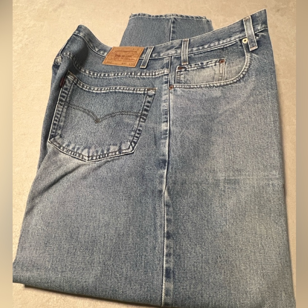 #8650. Rock 47 Denim Men's Straight Leg Jeans w/Top Stitching Starched 38X32